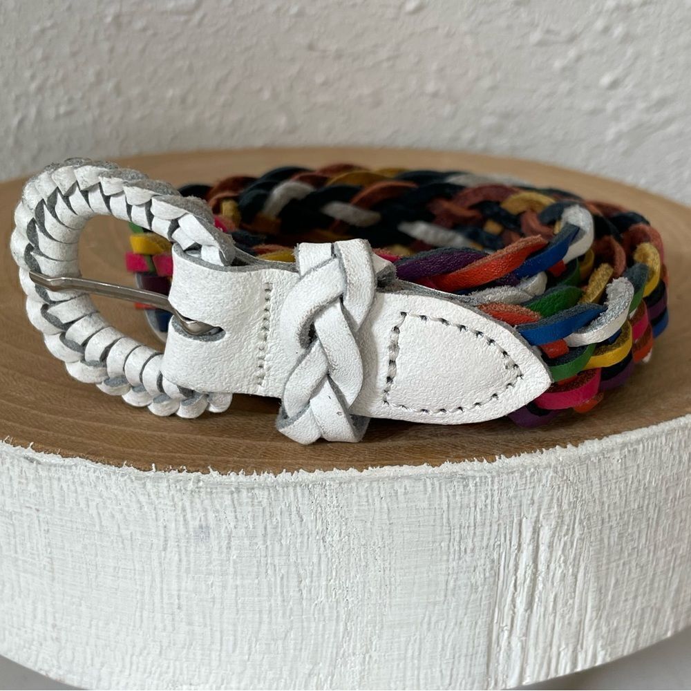 Capezio Woven Leather Belt Size S EUC